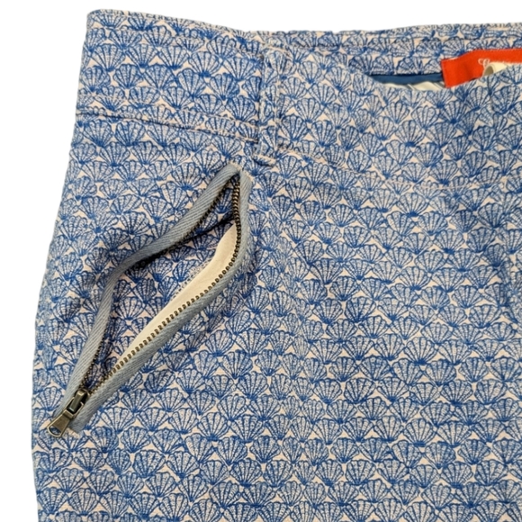 Anthropologie Cartonnier Blue Charlie Trouser Shell Print Ankle Crop Pants Sz 8 - Picture 6 of 12